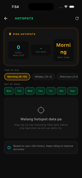 Arangkada AI — Booking Hotspots screen