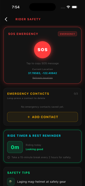 Arangkada AI — Rider Safety screen