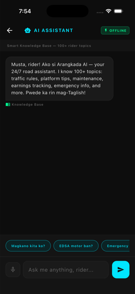 Arangkada AI — AI Assistant screen